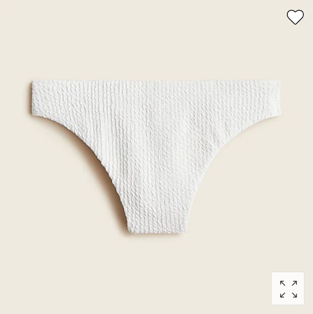 J. Crew Textured high-rise cheeky bikini bottom in white